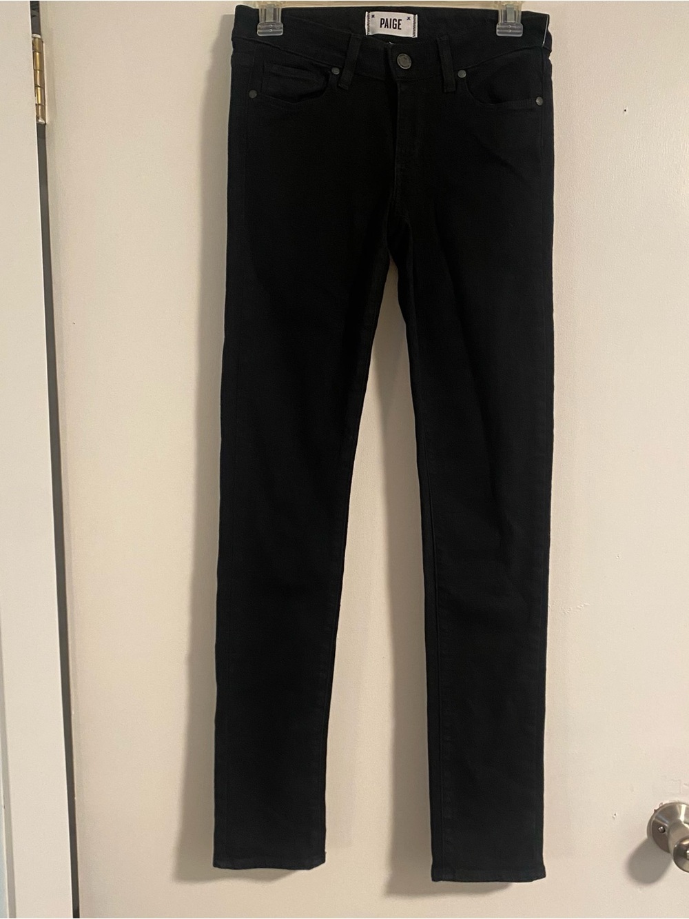 Worn Once PAIGE Skyline Skinny Jeans Womens 25 Stretch Black No Holes Goth Edgy